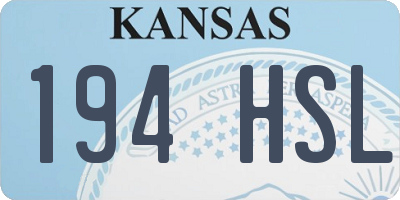 KS license plate 194HSL