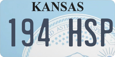 KS license plate 194HSP