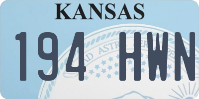 KS license plate 194HWN