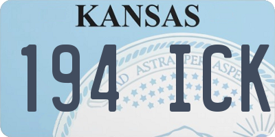 KS license plate 194ICK