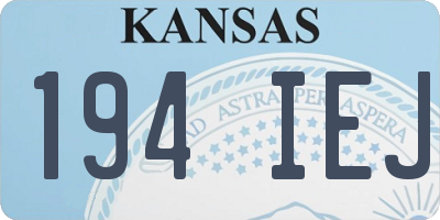 KS license plate 194IEJ