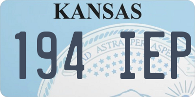 KS license plate 194IEP