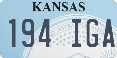 KS license plate 194IGA