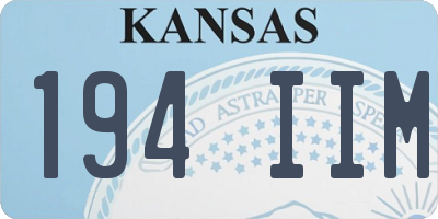 KS license plate 194IIM