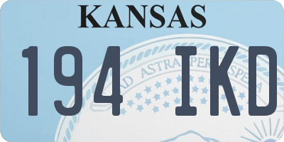 KS license plate 194IKD