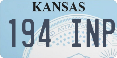 KS license plate 194INP