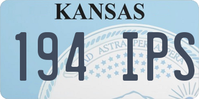 KS license plate 194IPS