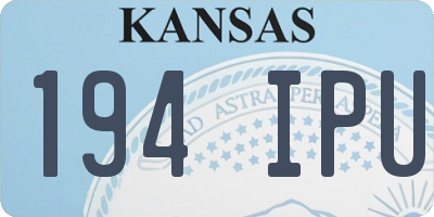 KS license plate 194IPU