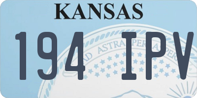 KS license plate 194IPV
