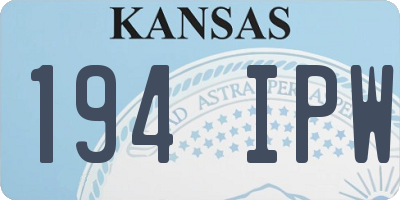 KS license plate 194IPW