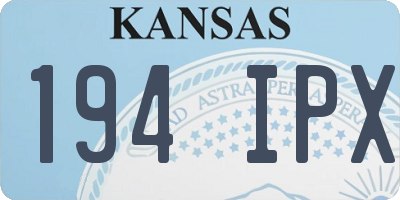 KS license plate 194IPX
