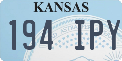 KS license plate 194IPY