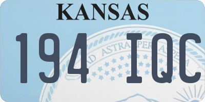 KS license plate 194IQC