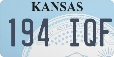 KS license plate 194IQF