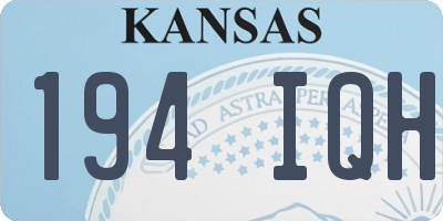 KS license plate 194IQH