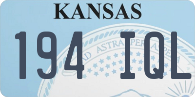 KS license plate 194IQL