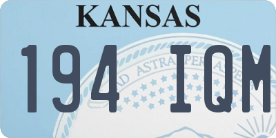 KS license plate 194IQM
