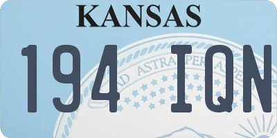 KS license plate 194IQN