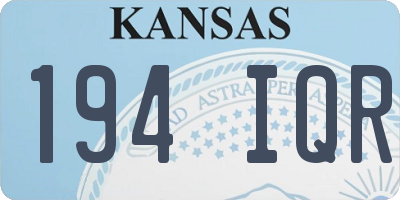 KS license plate 194IQR