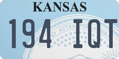 KS license plate 194IQT