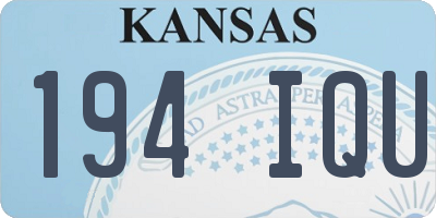 KS license plate 194IQU