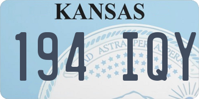 KS license plate 194IQY