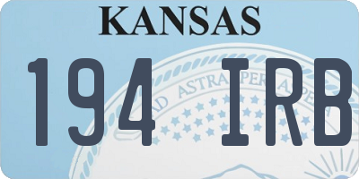 KS license plate 194IRB