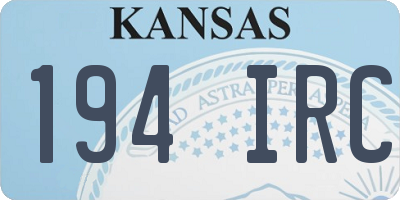 KS license plate 194IRC