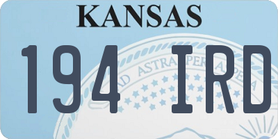 KS license plate 194IRD