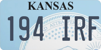 KS license plate 194IRF
