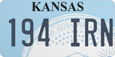 KS license plate 194IRN