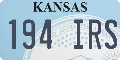 KS license plate 194IRS