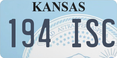 KS license plate 194ISC