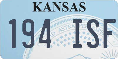 KS license plate 194ISF