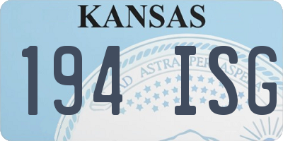 KS license plate 194ISG