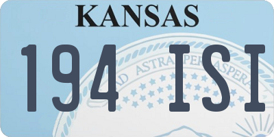 KS license plate 194ISI