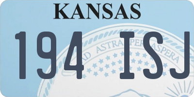 KS license plate 194ISJ