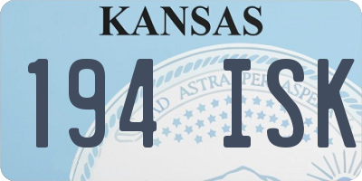 KS license plate 194ISK