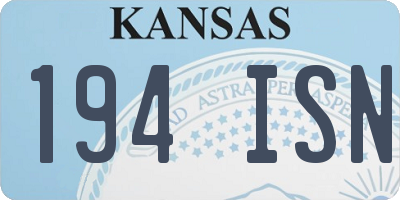 KS license plate 194ISN
