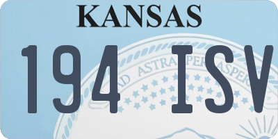 KS license plate 194ISV