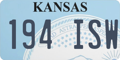 KS license plate 194ISW