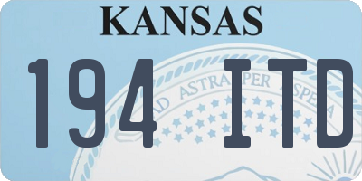 KS license plate 194ITD