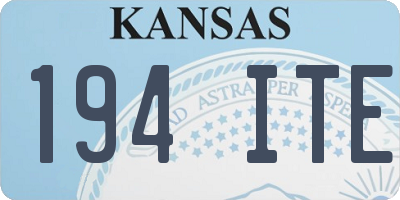 KS license plate 194ITE