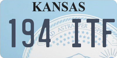 KS license plate 194ITF