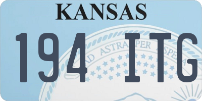 KS license plate 194ITG
