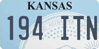 KS license plate 194ITN