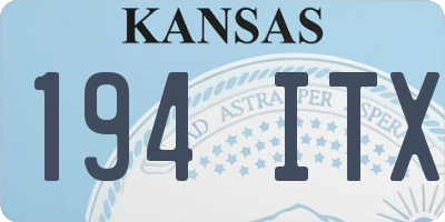 KS license plate 194ITX
