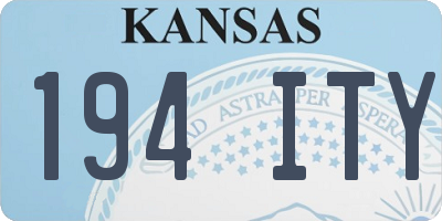 KS license plate 194ITY