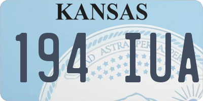 KS license plate 194IUA