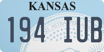 KS license plate 194IUB